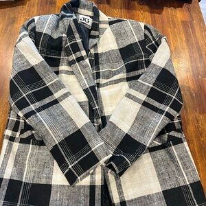 Men's Black and Gray Plaid Jacket